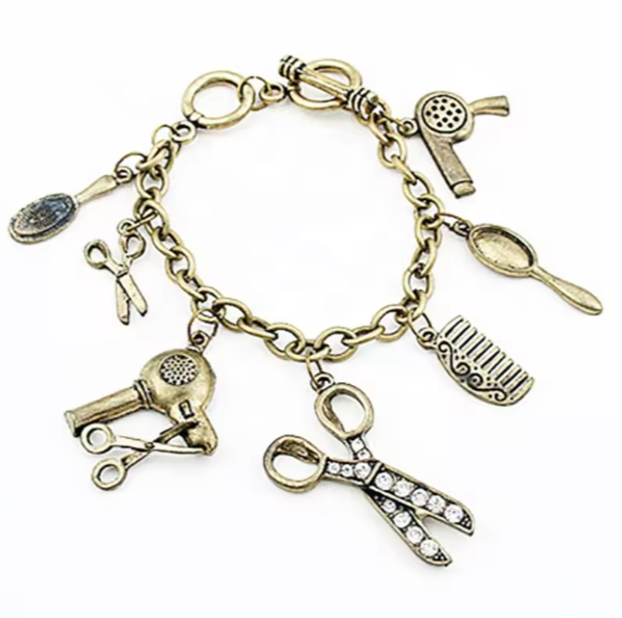vintage-barber-shears-charm-bracelet
