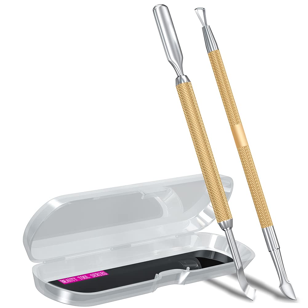 2pcs-cuticle-pusher-nail-scraper-set-champagne-gold