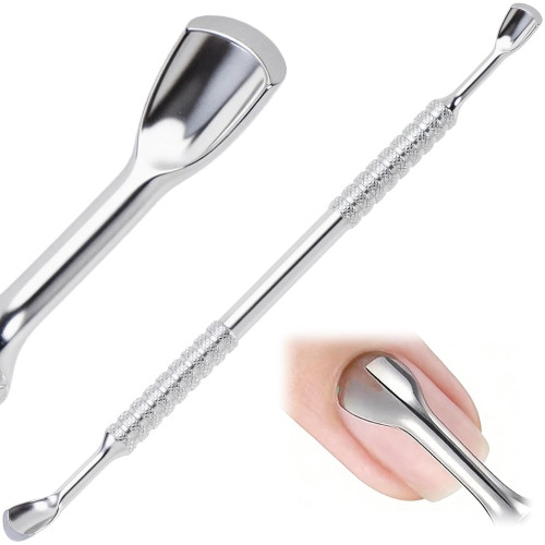 Double-Ended Stainless Steel Cuticle Pusher & Nail Cleaner