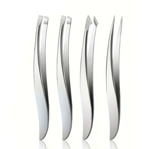 Stainless Steel Tweezers Set – Slant, Pointed & Flat Tips