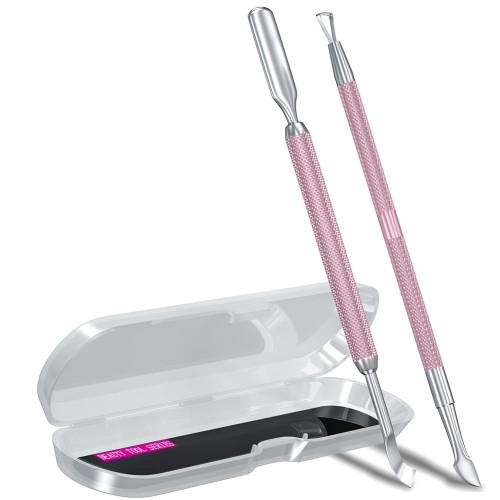 2PCS Cuticle Pusher & Nail Scraper Set (Lilac)
