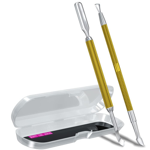 2PCS Cuticle Pusher & Nail Scraper Set (Mineral Gold)